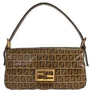 Fendi Brown PVC Zucchino Baguette Handbag 222826424.018 145621